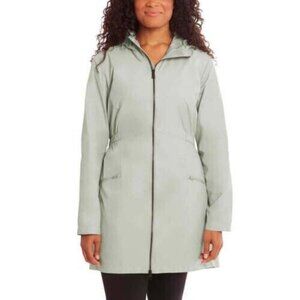 Kirkland Signature Ladies' Hooded Anorak Windbreaker Rain Jacket (Mint, X-Small)